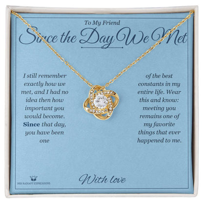 Thoughtful love knot necklace gift for friend