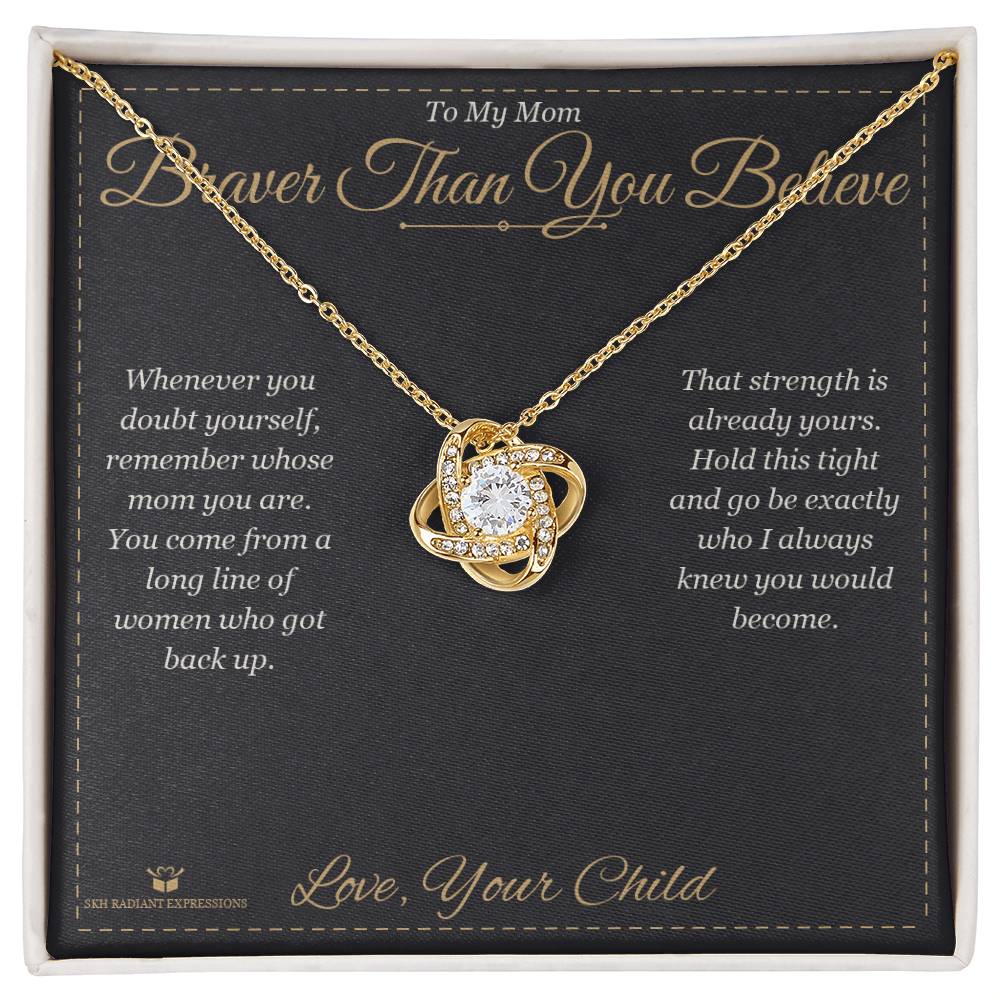 Love Knot Necklace gift box, ready to give to mom
