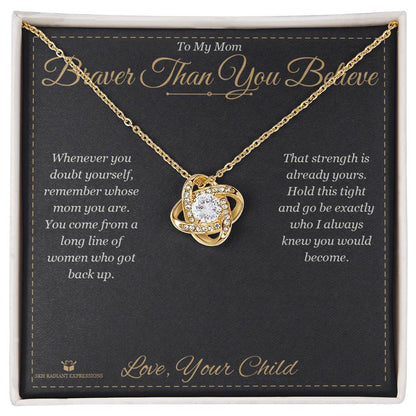 Love Knot Necklace gift box, ready to give to mom