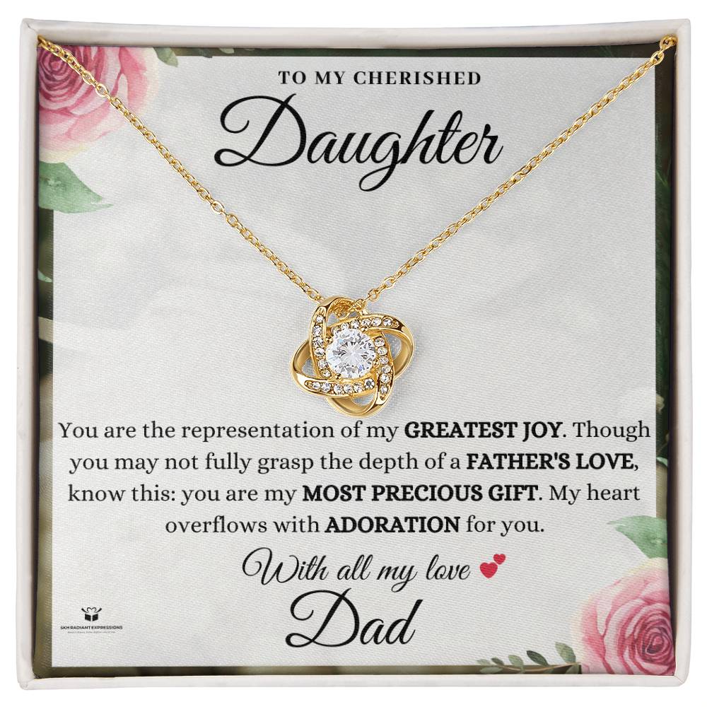 A Father's Adoration: Honoring His Cherished Daughter - Love Knot Necklace