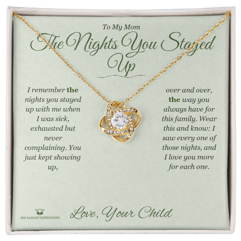 Love Knot Necklace gift box, ready to give to mom