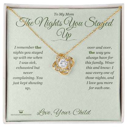 Love Knot Necklace gift box, ready to give to mom