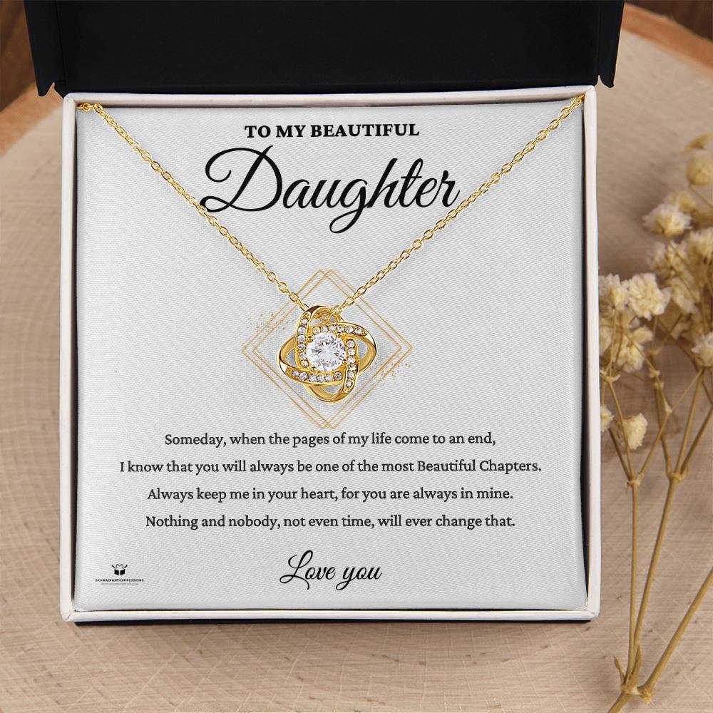 Eternal Love: A Letter to My Daughter - Love Knot Necklace