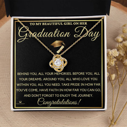 Engraved Love Knot Necklace with message for them