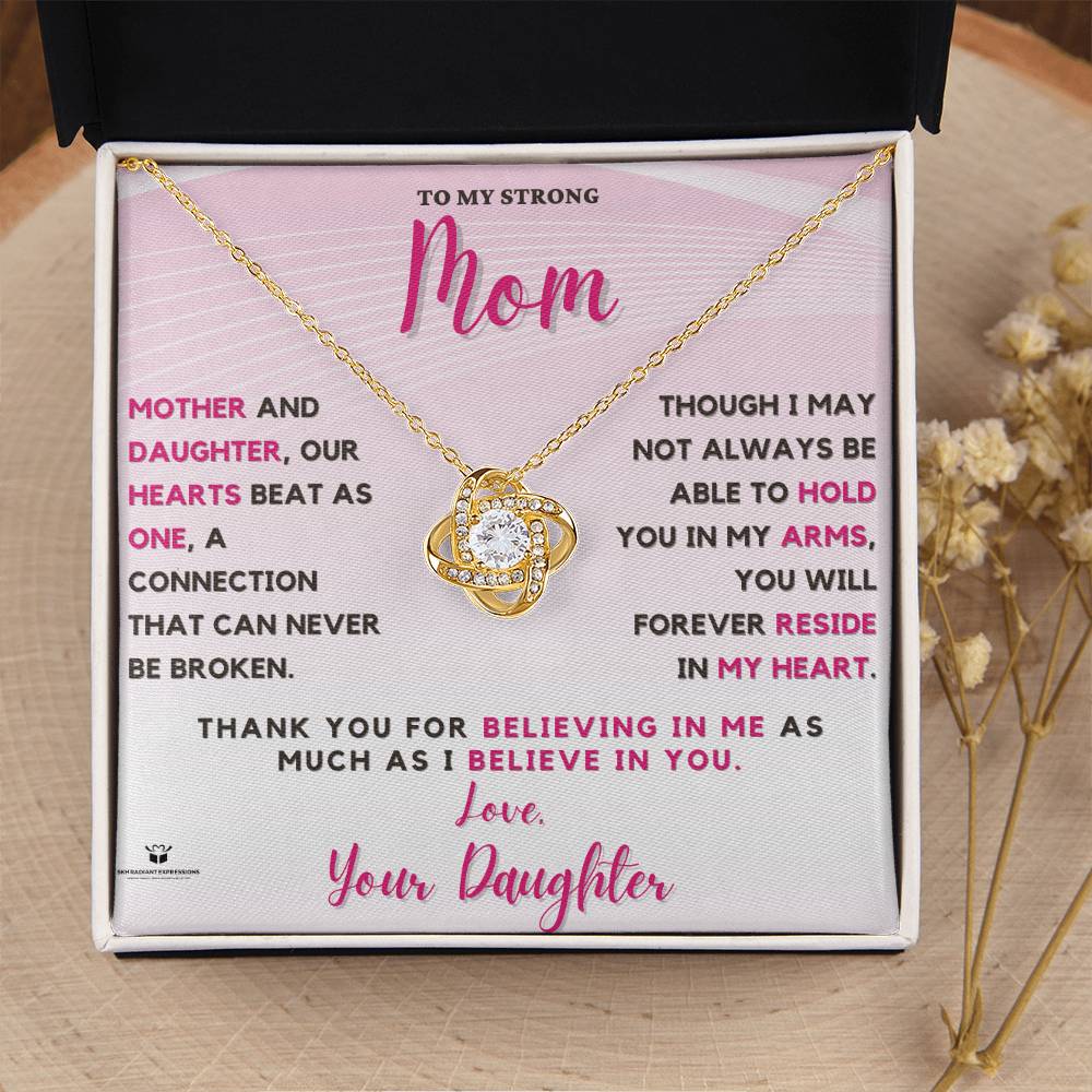 Hearts as One: A Daughter's Tribute to Her Strong Mom - Love Knot Necklace