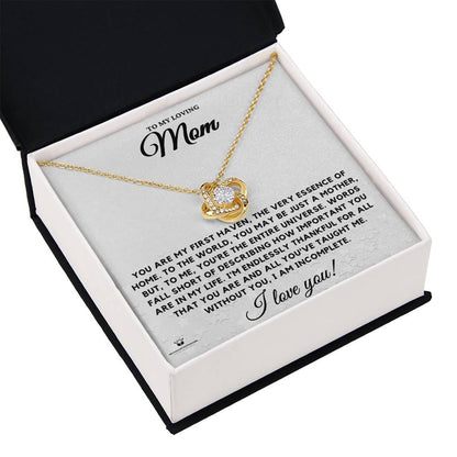 Love Knot Necklace engraved with your own words for them