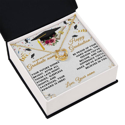 Love Knot Necklace engraved with your own words for them
