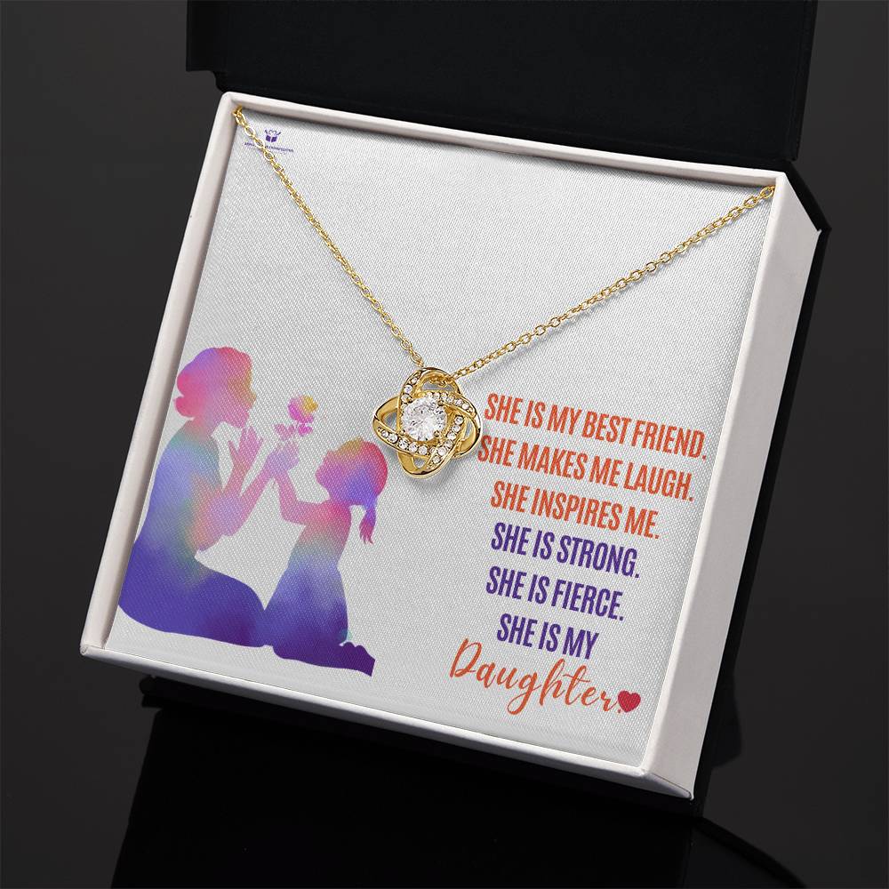 My Daughter: A Source of Joy and Strength - From Mom - Love Knot Necklace