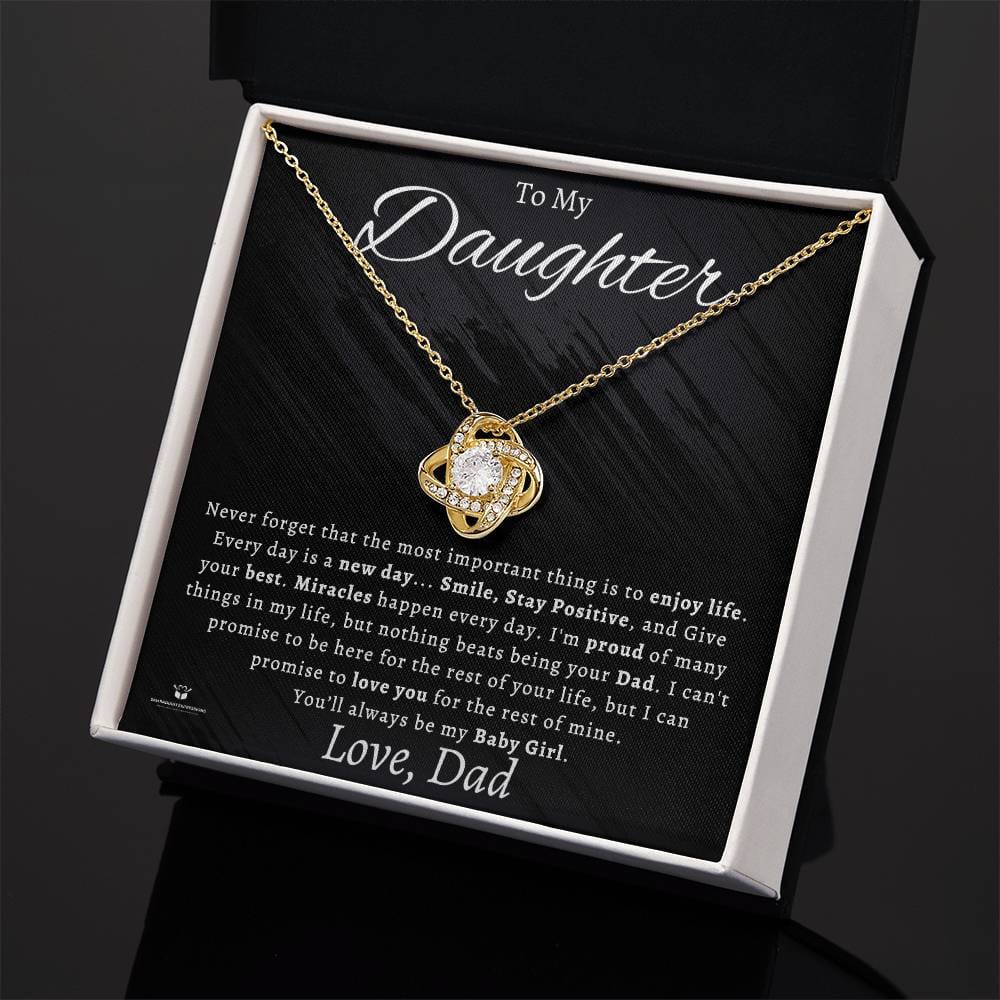 To My Daughter - Forever My Baby Girl - Love Knot Necklace