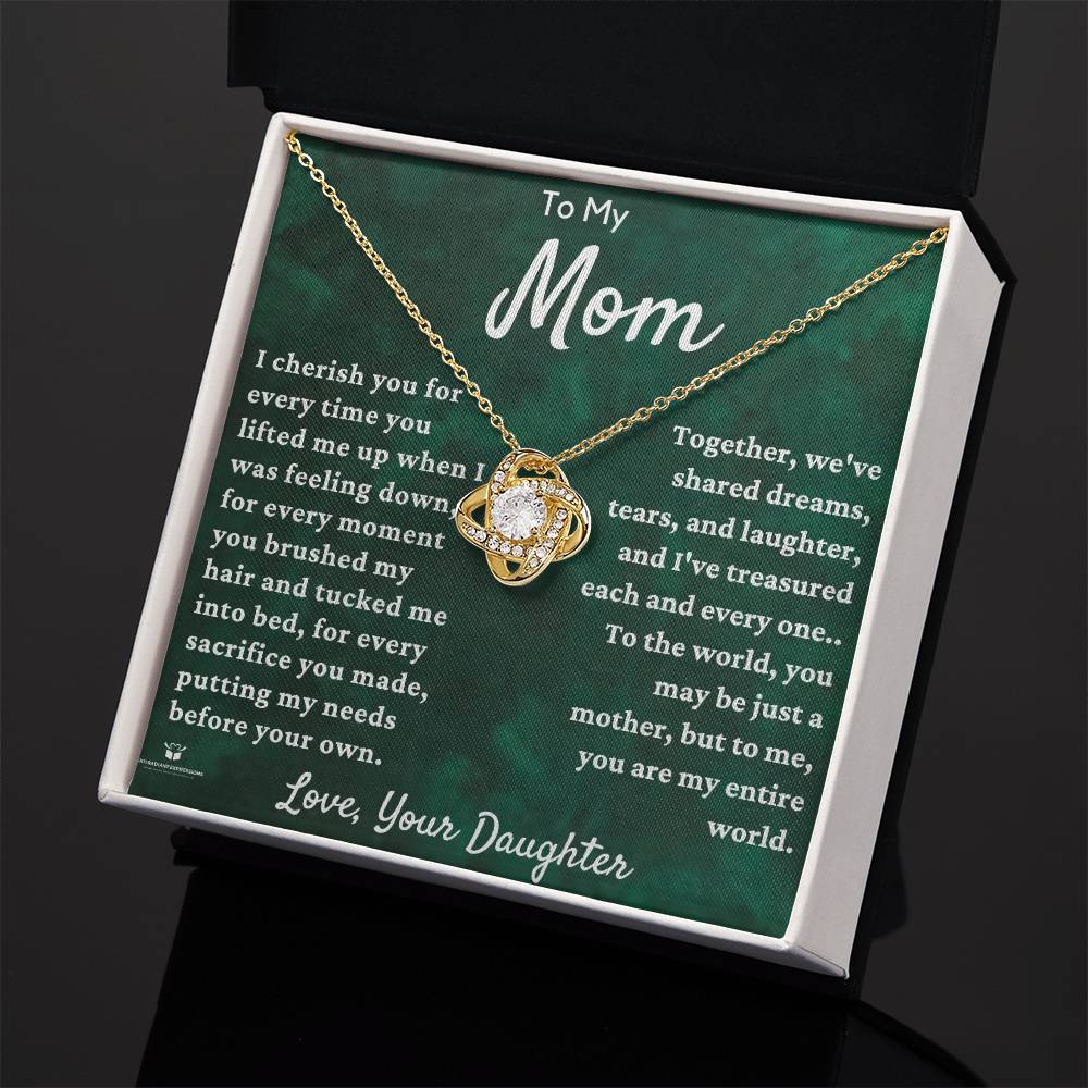 To My Dear Mom - A Daughter's Gratitude: Celebrating Mom's Love - Love Knot Necklace