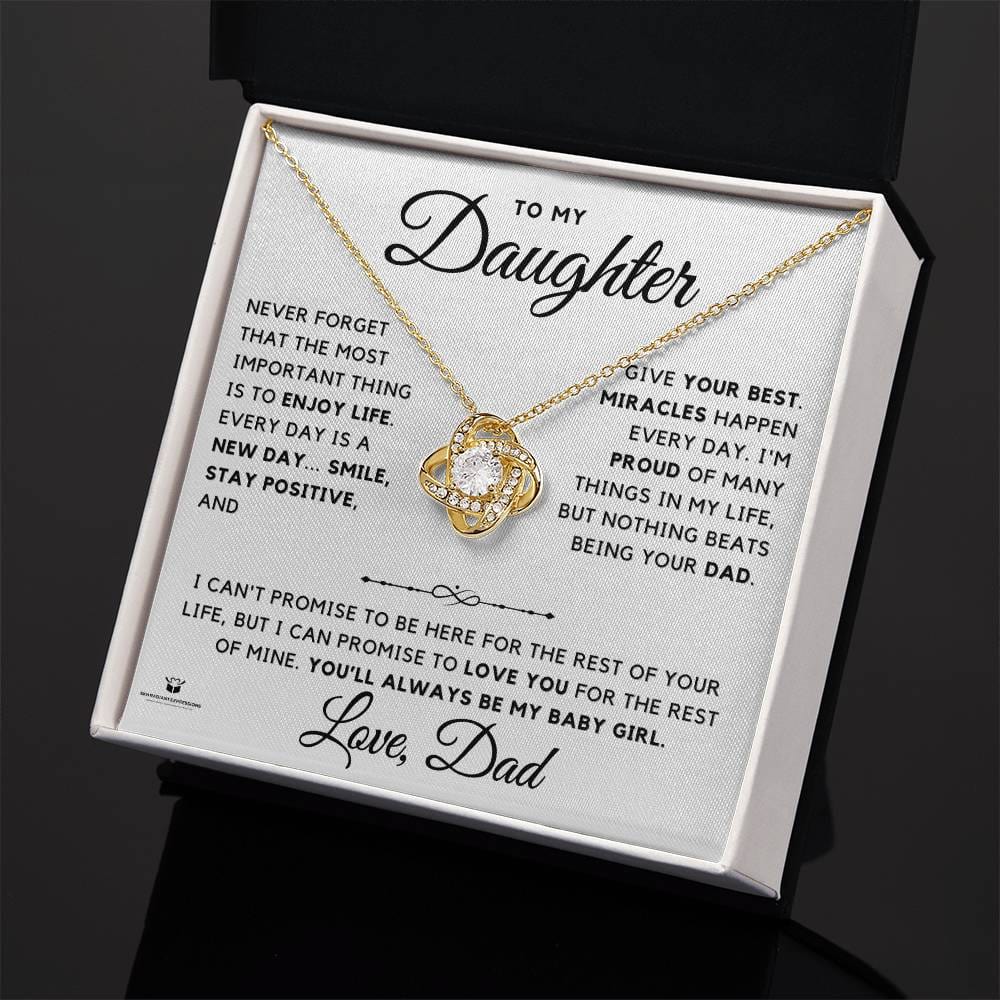 To My Daughter - Forever My Baby Girl - Love Knot Necklace