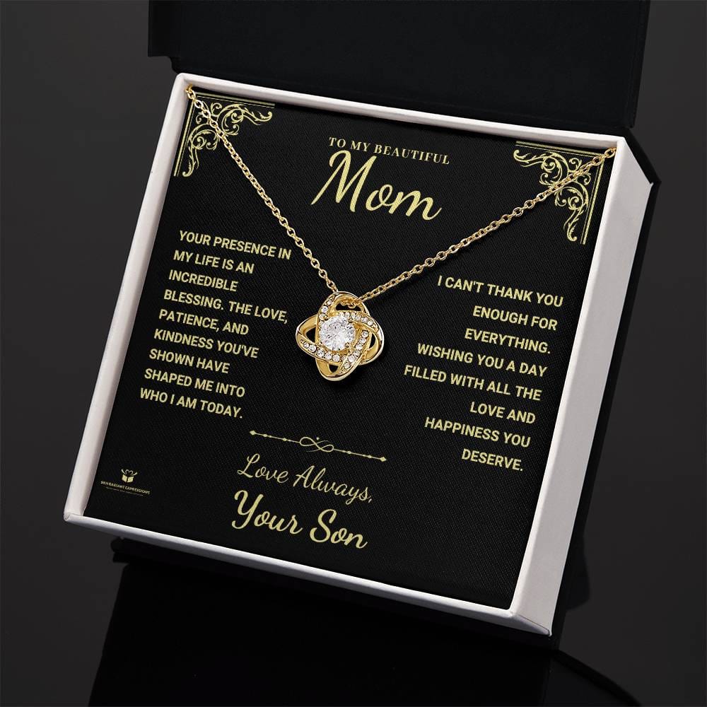 My Mom's Love: A Blessing Beyond Measure - Love Knot Necklace