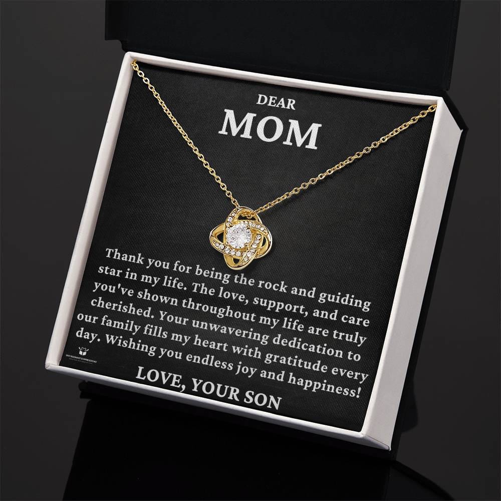 Dear Mom - You Are The Rock And Guiding Star In My Life - Love Knot Necklace