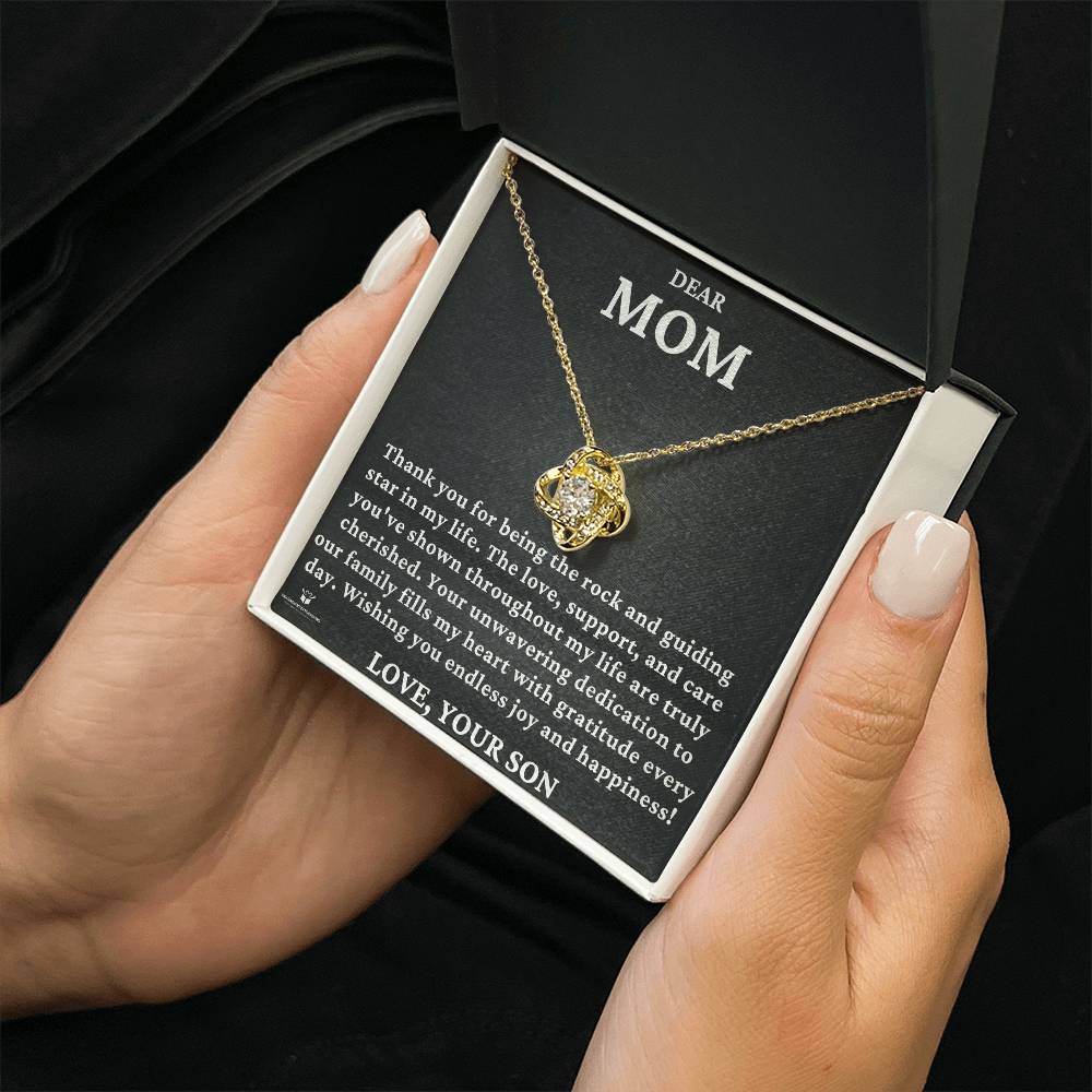 Dear Mom - You Are The Rock And Guiding Star In My Life - Love Knot Necklace