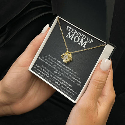 Love Knot Necklace engraved with your own words for them