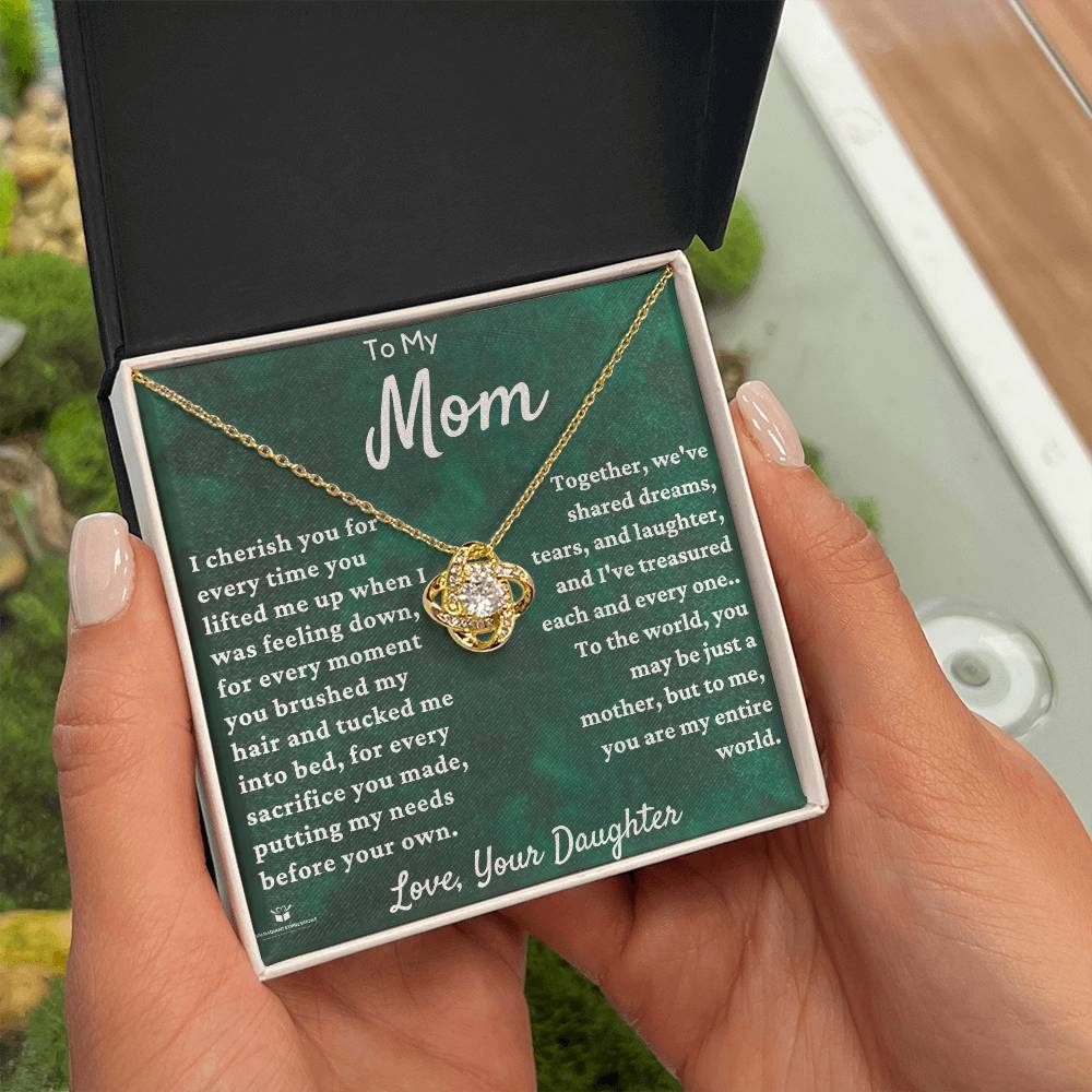 To My Dear Mom - A Daughter's Gratitude: Celebrating Mom's Love - Love Knot Necklace