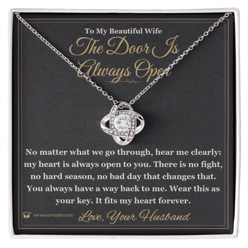 The Door Is Always Open - Love Knot Necklace for Wife