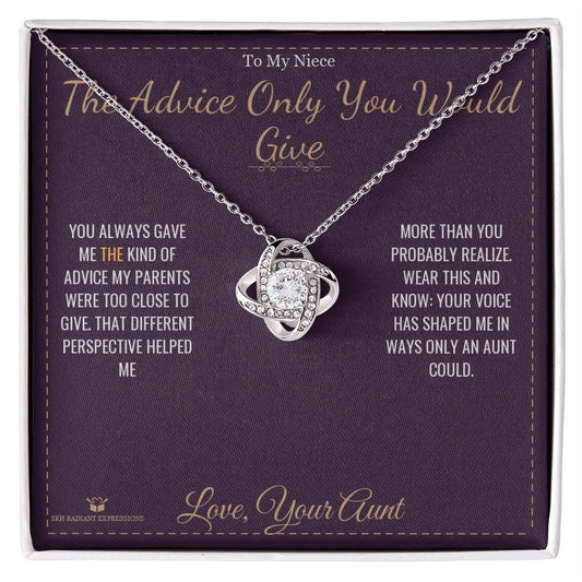 The Advice Only You Would Give - Love Knot Necklace for Niece - personalized keepsake gift from SKH Radiant Expressions