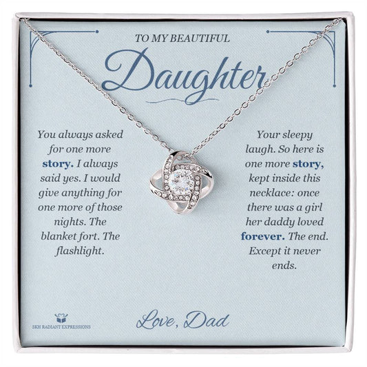 One More Story - Love Knot Necklace for Daughter - personalized keepsake gift from SKH Radiant Expressions