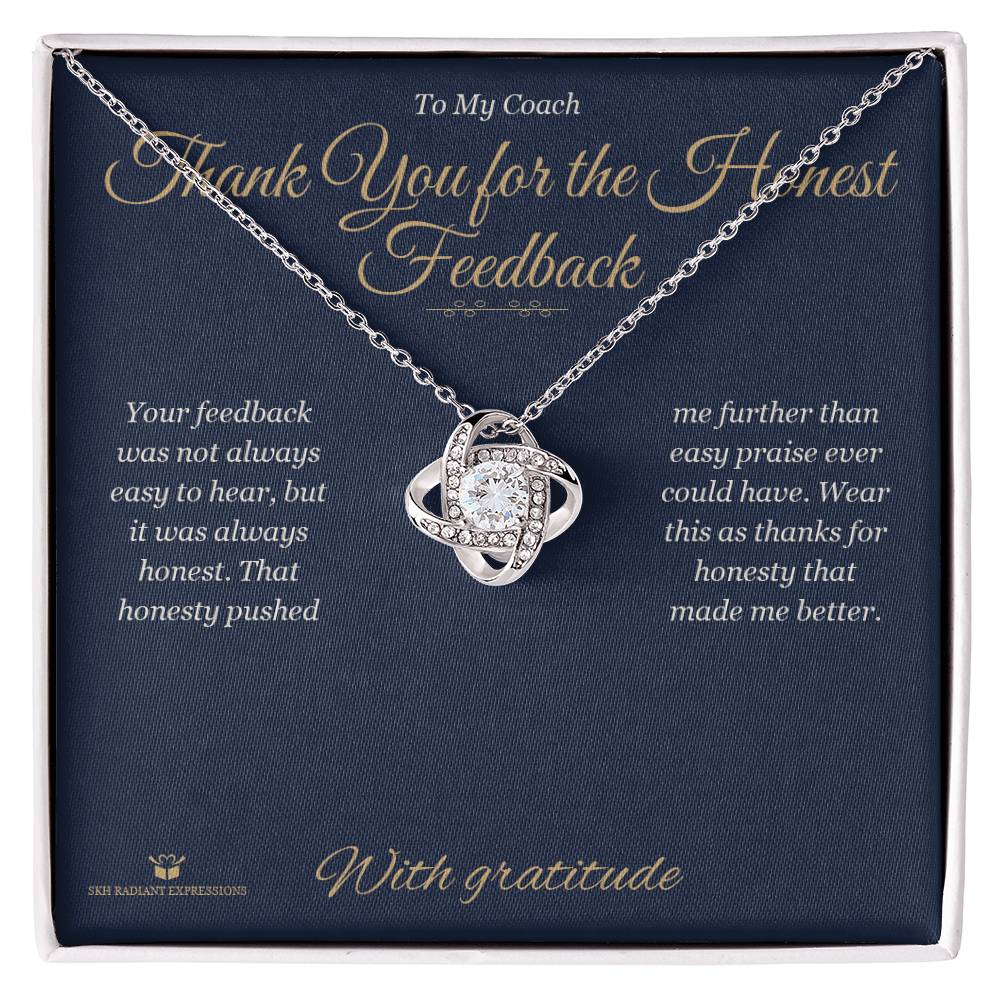 Thank You for the Honest Feedback - Love Knot Necklace for Coach - personalized keepsake gift from SKH Radiant Expressions