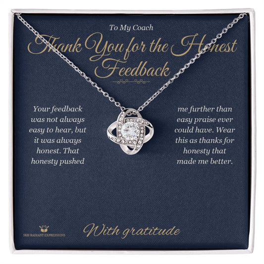 Thank You for the Honest Feedback - Love Knot Necklace for Coach - personalized keepsake gift from SKH Radiant Expressions