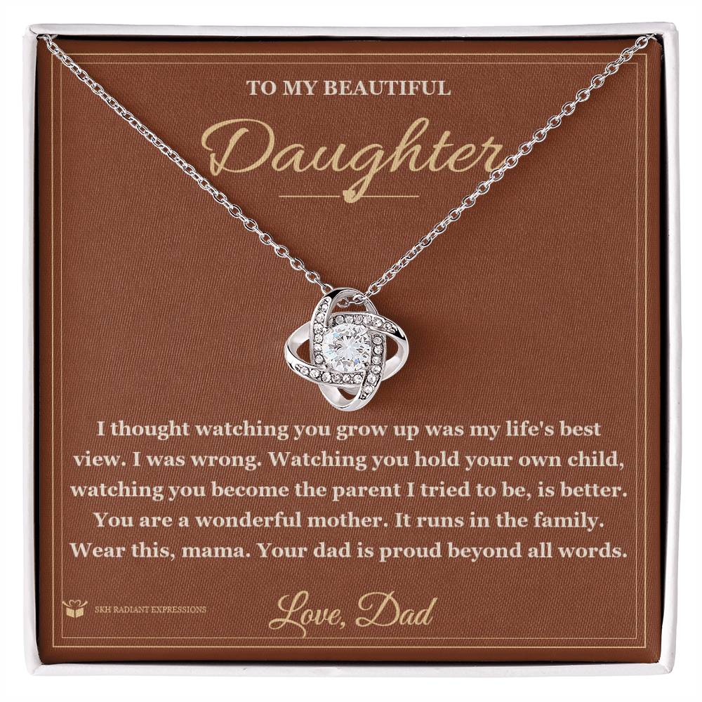Watching You Become a Mother - Love Knot Necklace for Daughter