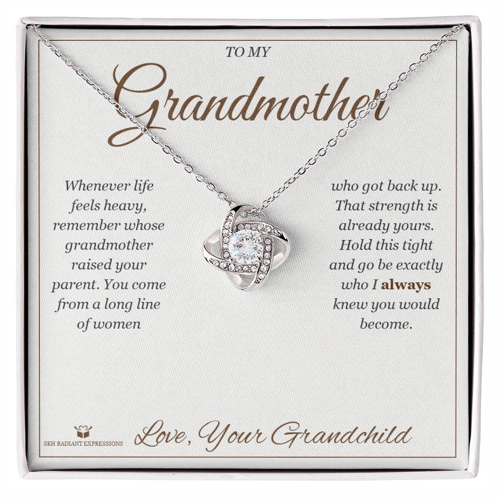 Braver Than You Believe - Love Knot Necklace for Grandmother