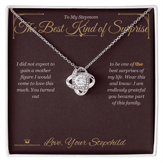 The Best Kind of Surprise - Love Knot Necklace for Stepmom - personalized keepsake gift from SKH Radiant Expressions