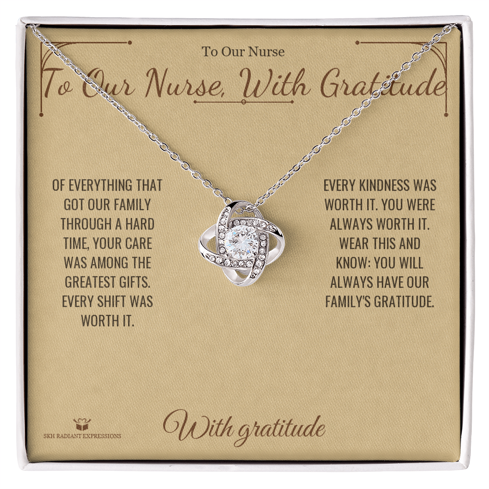 To Our Nurse, With Gratitude - Love Knot Necklace for Nurse