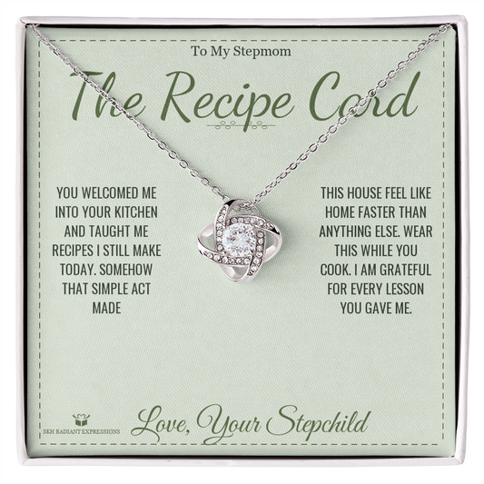 The Recipe Card - Love Knot Necklace for Stepmom - personalized keepsake gift from SKH Radiant Expressions
