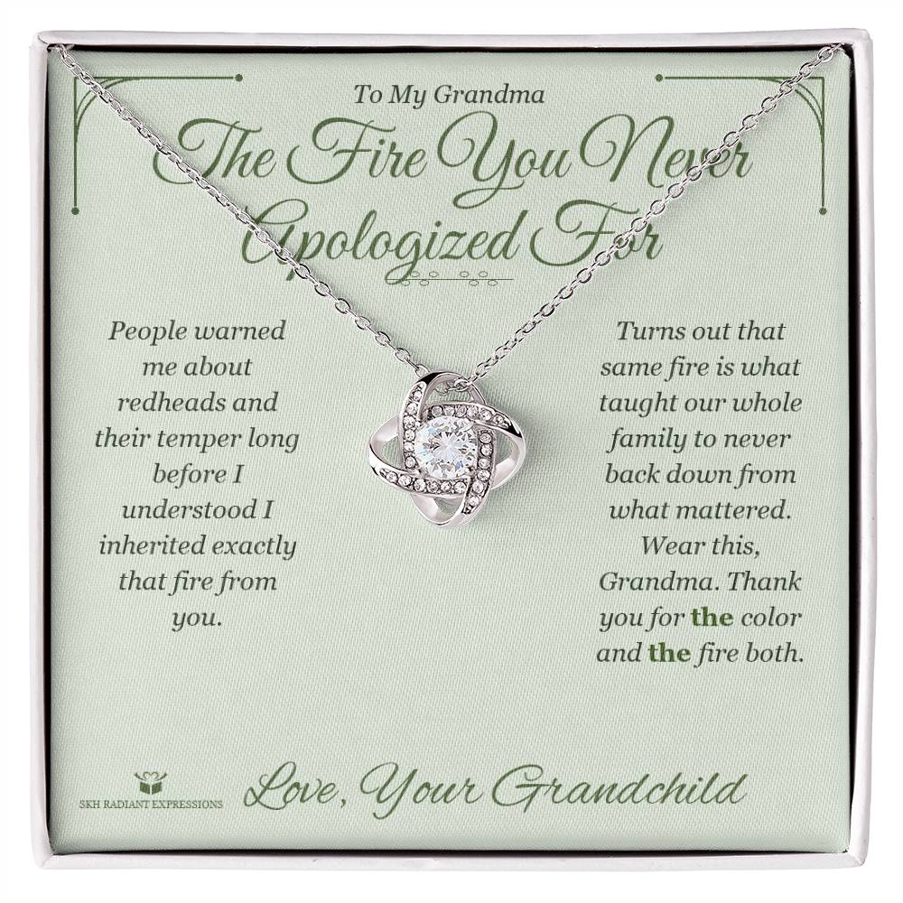 The Fire You Never Apologized For - Love Knot Necklace for Grandmother - personalized keepsake gift from SKH Radiant Expressions