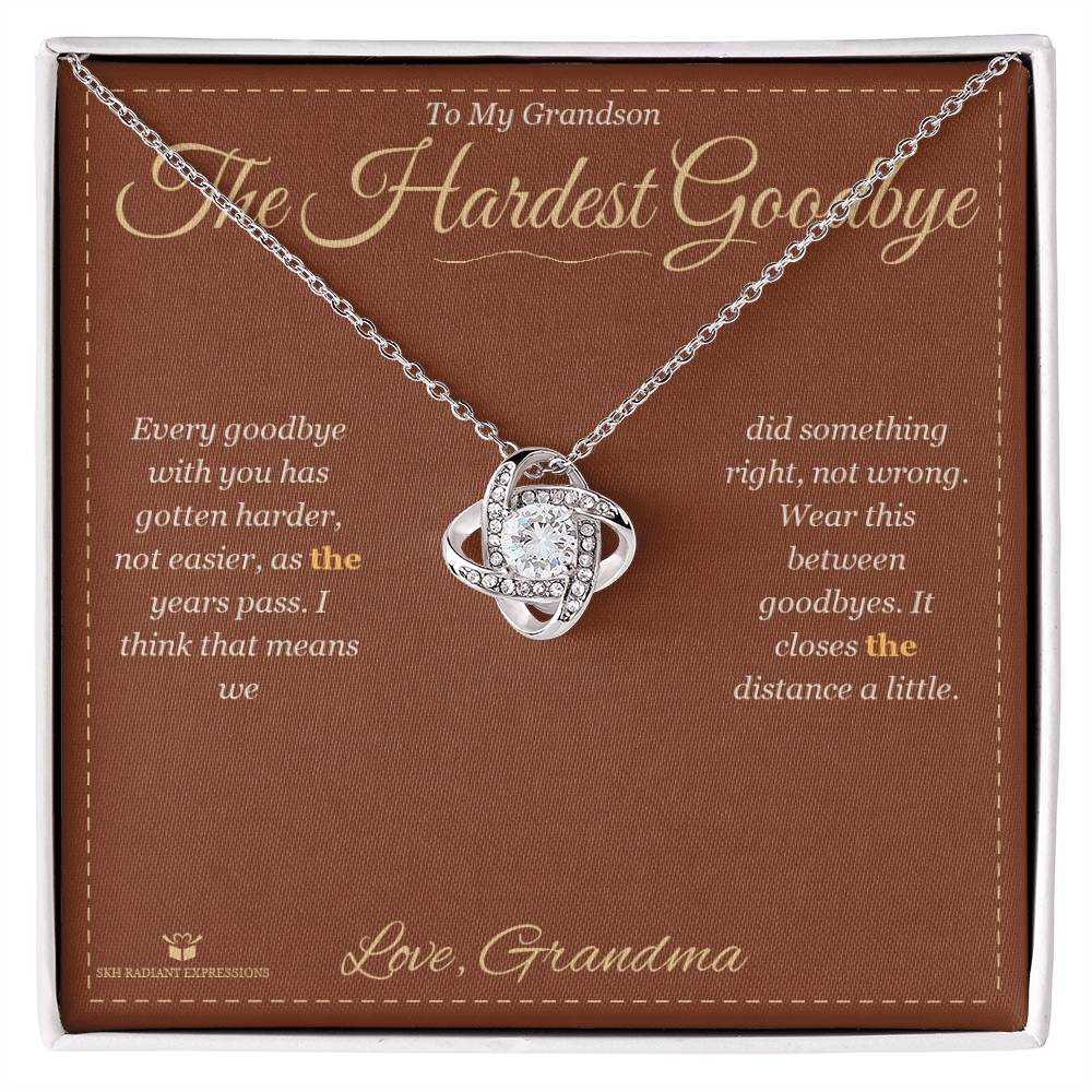 The Hardest Goodbye - Love Knot Necklace for Grandson - personalized keepsake gift from SKH Radiant Expressions