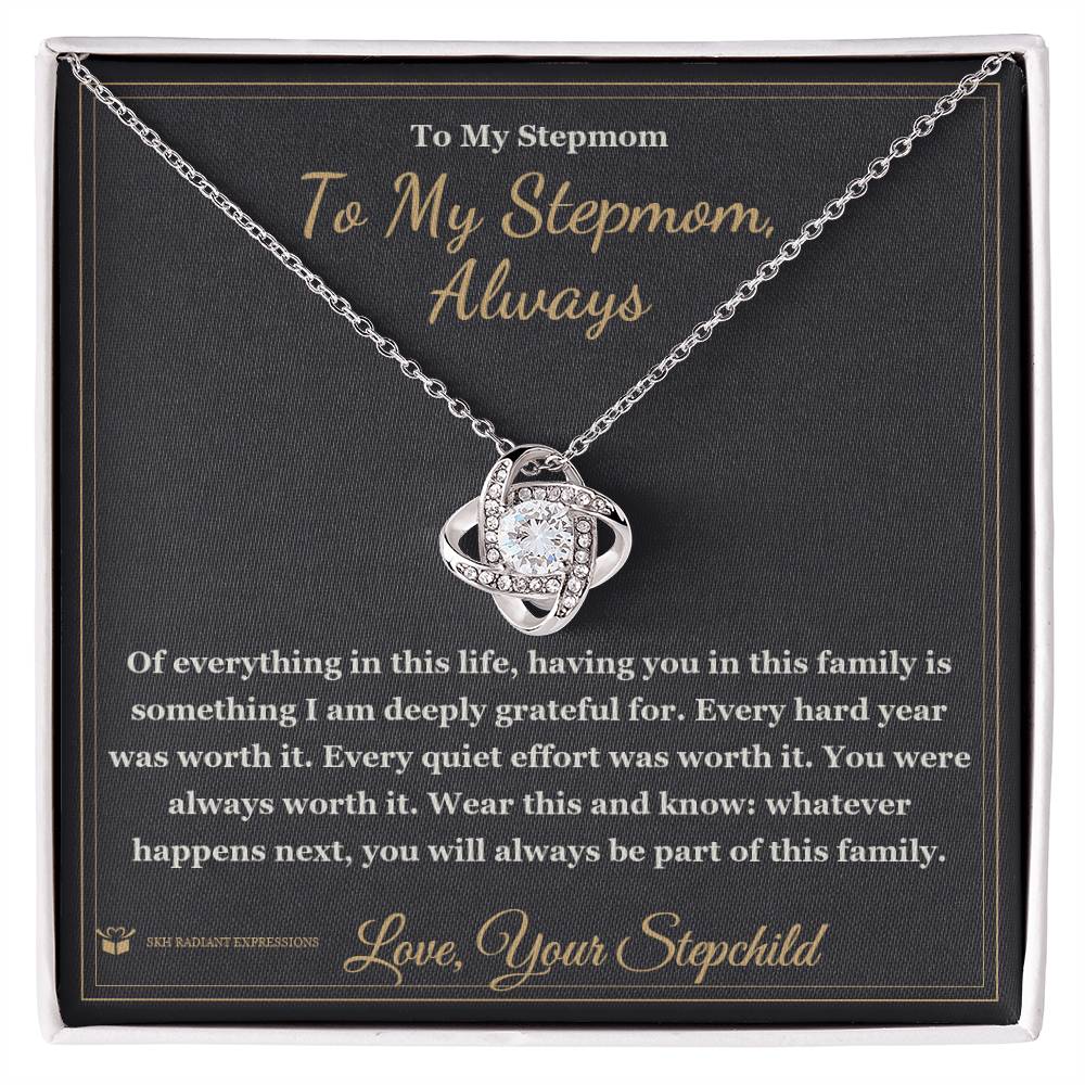 To My Stepmom, Always - Love Knot Necklace for Stepmom