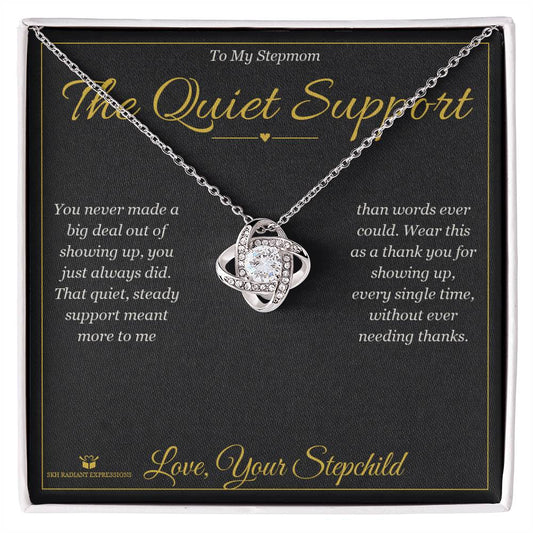 The Quiet Support - Love Knot Necklace for Stepmom - personalized keepsake gift from SKH Radiant Expressions