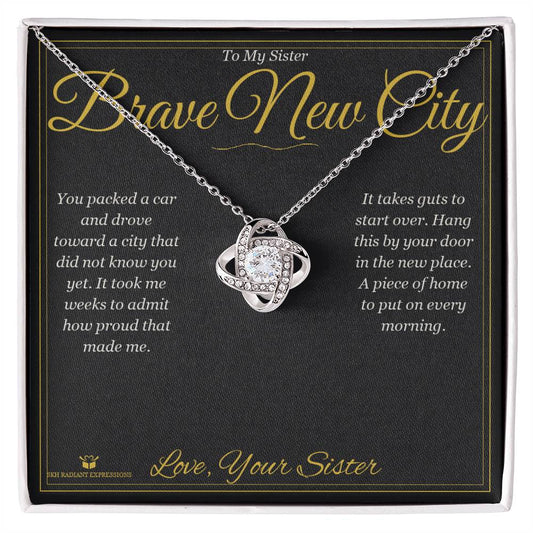 Brave New City - Love Knot Necklace for Sister - personalized keepsake gift from SKH Radiant Expressions