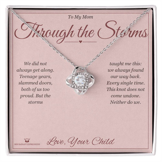 Through the Storms - Love Knot Necklace for Mom - personalized keepsake gift from SKH Radiant Expressions