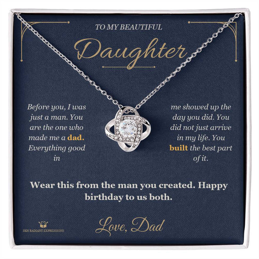 You Made Me Dad - Love Knot Necklace for Daughter - personalized keepsake gift from SKH Radiant Expressions