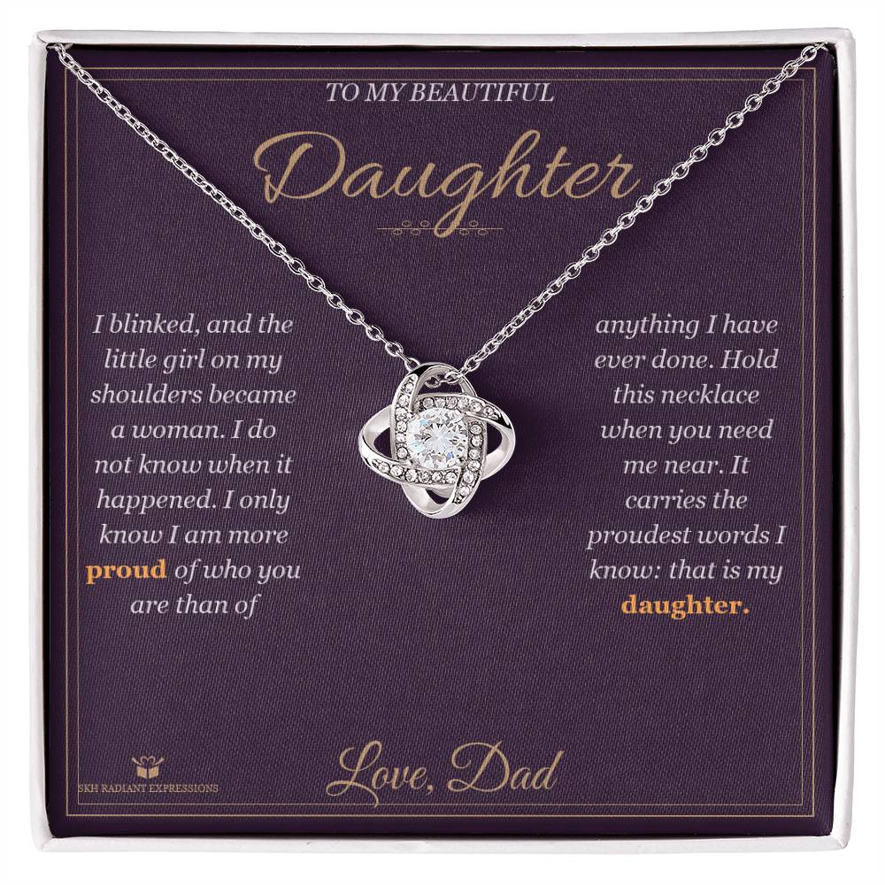 A Woman Now - Love Knot Necklace for Daughter - personalized keepsake gift from SKH Radiant Expressions