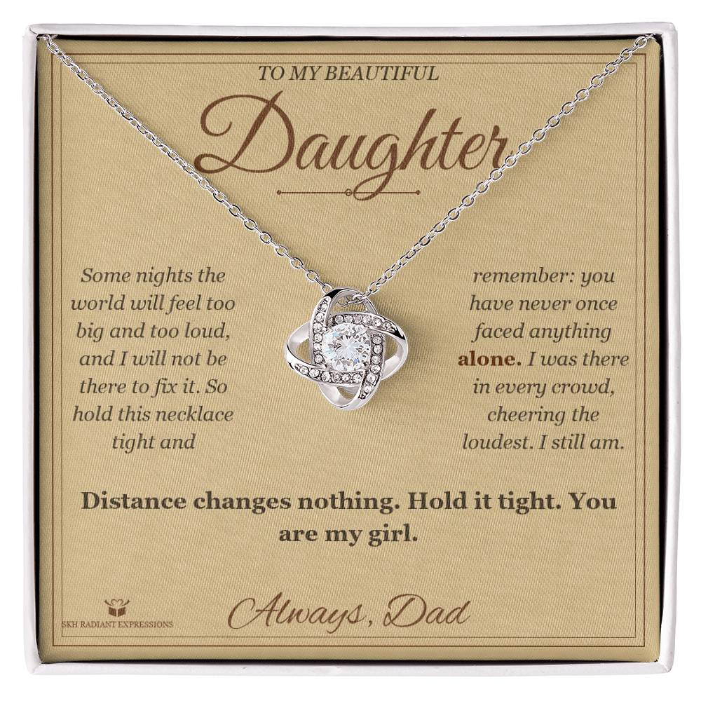Never Alone - Love Knot Necklace for Daughter - personalized keepsake gift from SKH Radiant Expressions