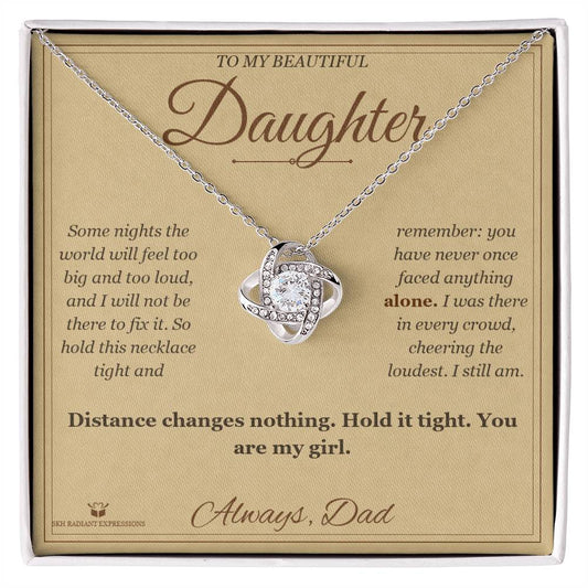 Never Alone - Love Knot Necklace for Daughter - personalized keepsake gift from SKH Radiant Expressions