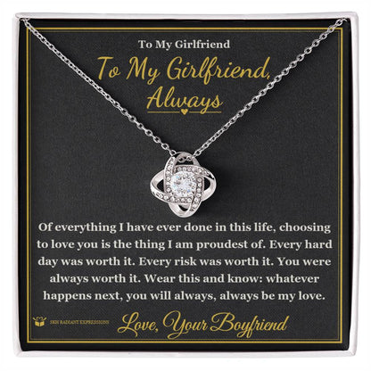 Custom name-personalized Love Knot Necklace gift for girlfriend