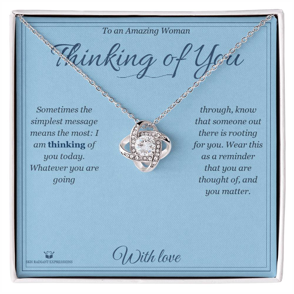 Thinking of You - Love Knot Necklace for Her - personalized keepsake gift from SKH Radiant Expressions