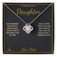 Braver. Stronger. Loved. - Love Knot Necklace for Daughter
