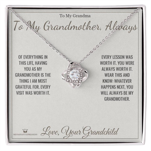 To My Grandmother, Always - Love Knot Necklace for Grandmother - personalized keepsake gift from SKH Radiant Expressions