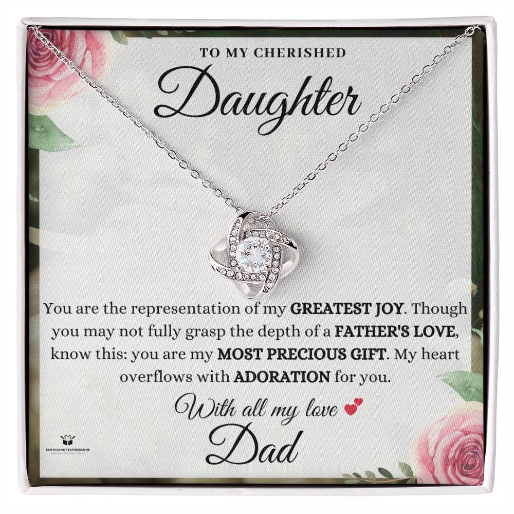 A Father's Adoration: Honoring His Cherished Daughter - Love Knot Necklace