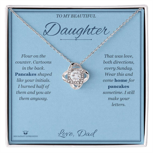 Sunday Pancakes - Love Knot Necklace for Daughter - personalized keepsake gift from SKH Radiant Expressions