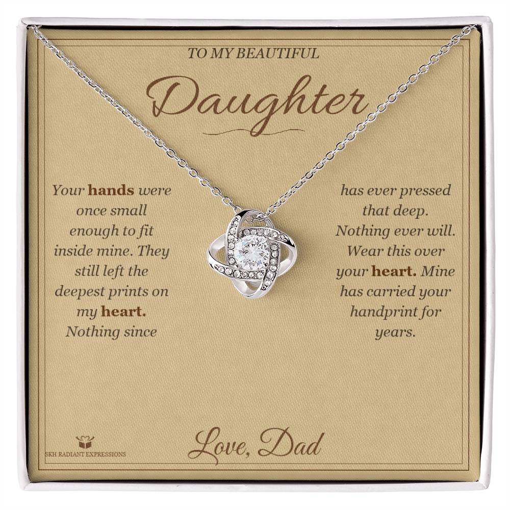Small Hands, Deep Prints - Love Knot Necklace for Daughter