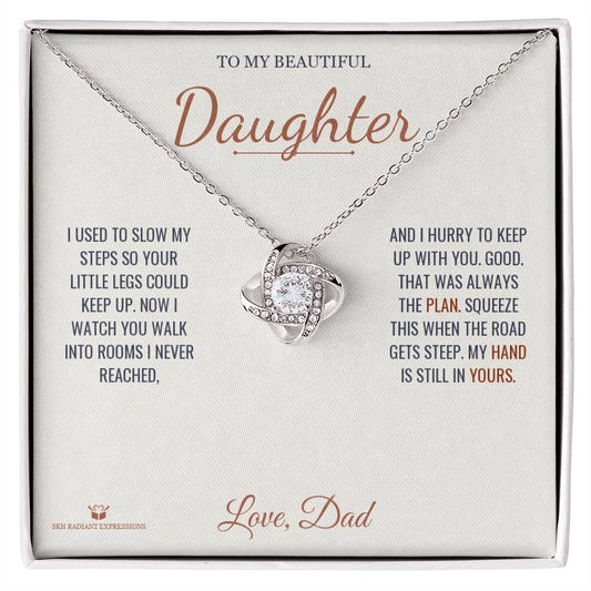 The Hand I Held - Love Knot Necklace for Daughter - personalized keepsake gift from SKH Radiant Expressions
