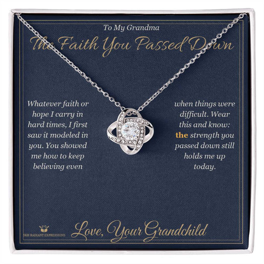 The Faith You Passed Down - Love Knot Necklace for Grandmother - personalized keepsake gift from SKH Radiant Expressions