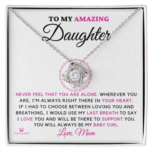 Always in Your Heart: A Mother's Everlasting Love For Her Daughter - Love Knot Necklace